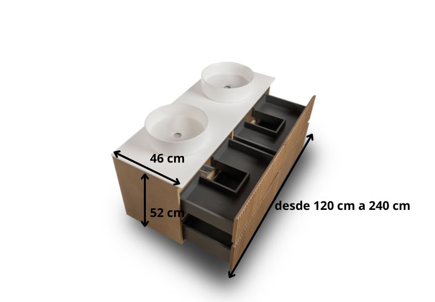 Mueble de baño con encimera solid surface Alpes 9 Bruntec croquis 8