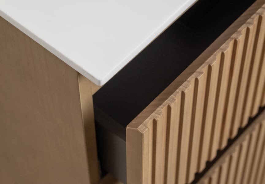 Mueble de baño con encimera solid surface Alpes 9 Bruntec detalle 5