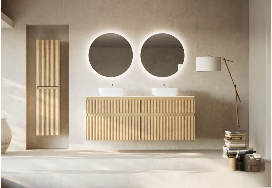 Mueble de baño madera maciza ranurada Alpes 9 Bruntec principal 1