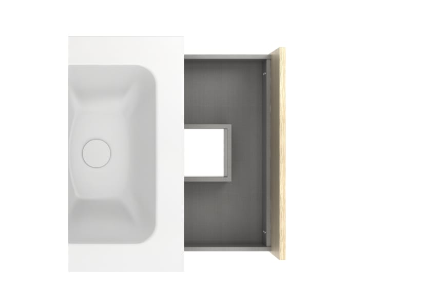 ▷ Mueble de Baño Iris 60 cm. 1 cajón y faldón con lavabo sobreencimera, Mudeba