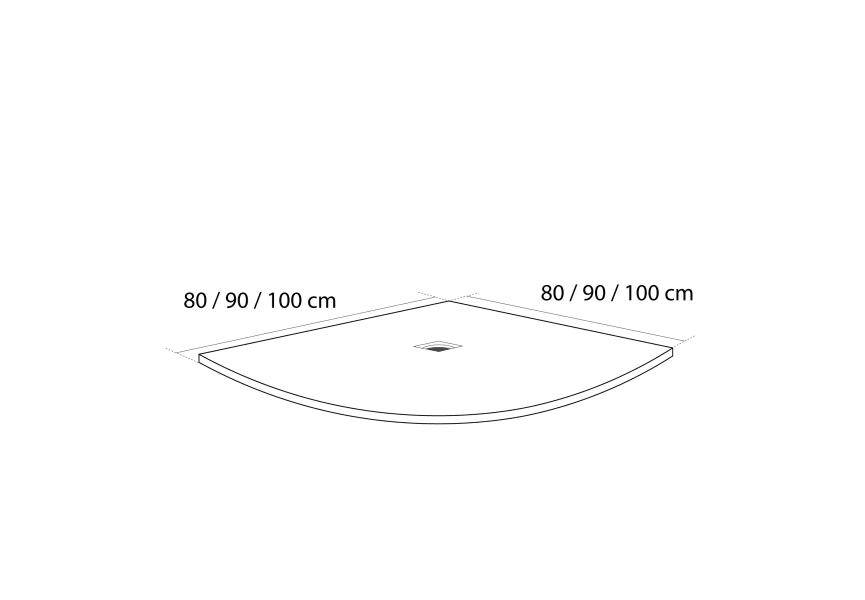 Plato de ducha de resina Orbis de Bruntec croquis 9