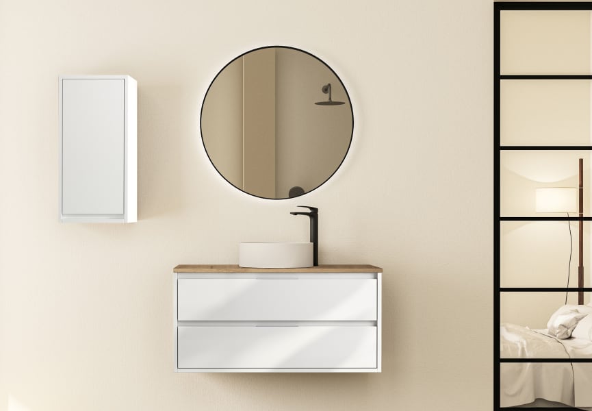 Mueble de baño con encimera de madera Boston Bruntec principal 2