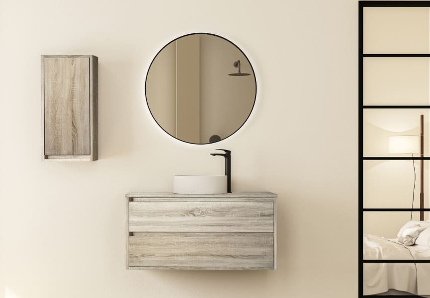 Mueble de baño con encimera de madera Boston Bruntec principal 4