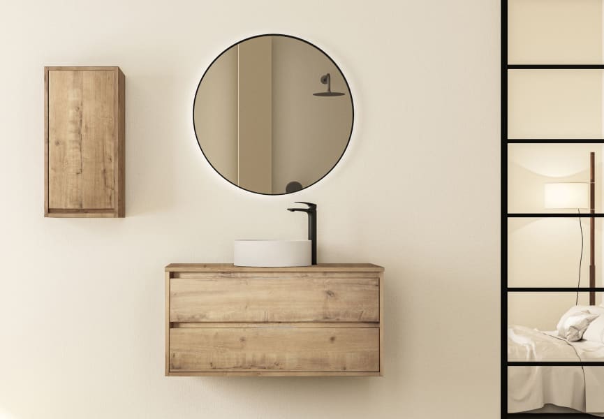 Mueble de baño con encimera de madera Boston Bruntec principal 0