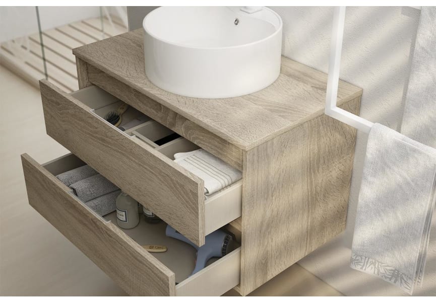 Mueble de baño con encimera de madera Boston Bruntec Detalle 7
