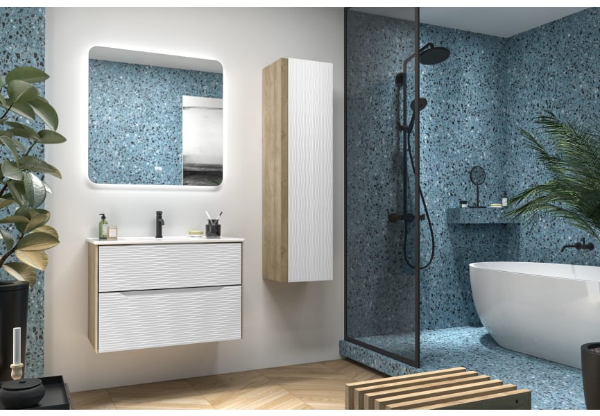 Mueble para Baño 120 cm Lavabo Doble Landes Modular