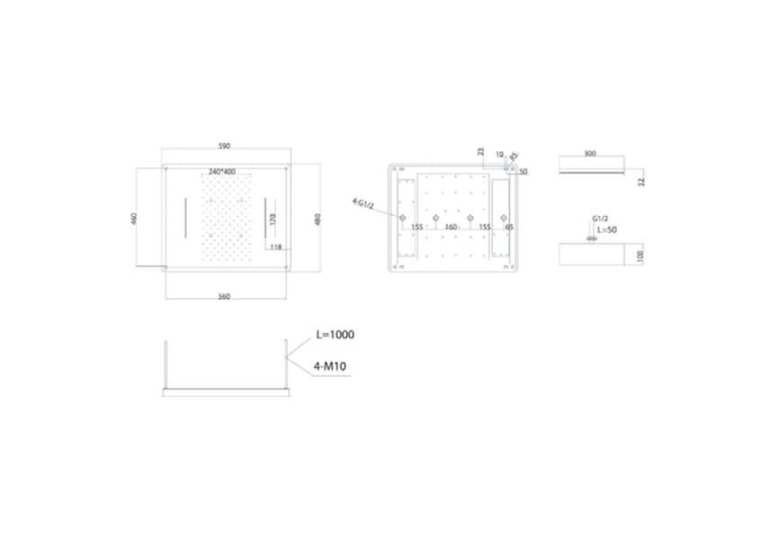 Conjunto de ducha empotrado Sumatra Imex croquis 7