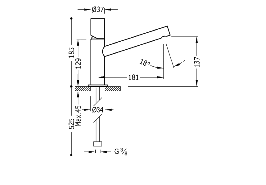 Grifo lavabo caño largo sales