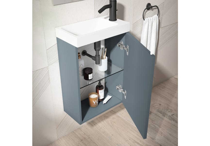 Conjunto mueble de baño Lagos fondo reducido 22 cm suspendido 1