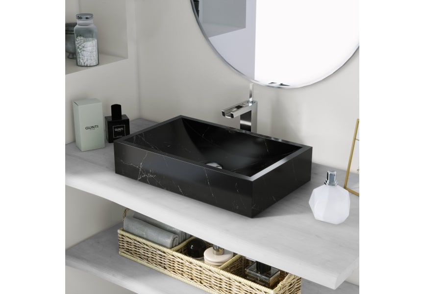 Lavabo sobre encimera rectangular de diseño moderno