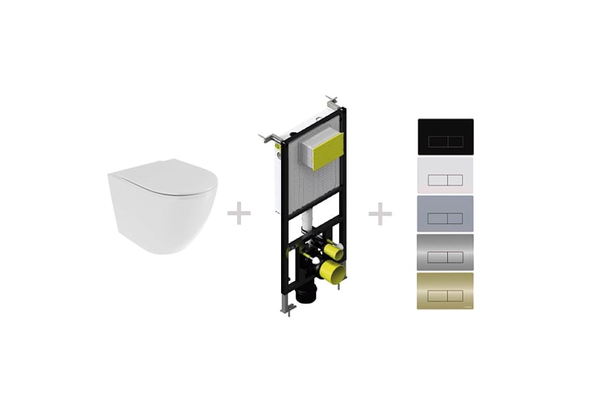 Pack inodoro + cisterna empotrada + pulsador Elba Fossil Natura principal 0