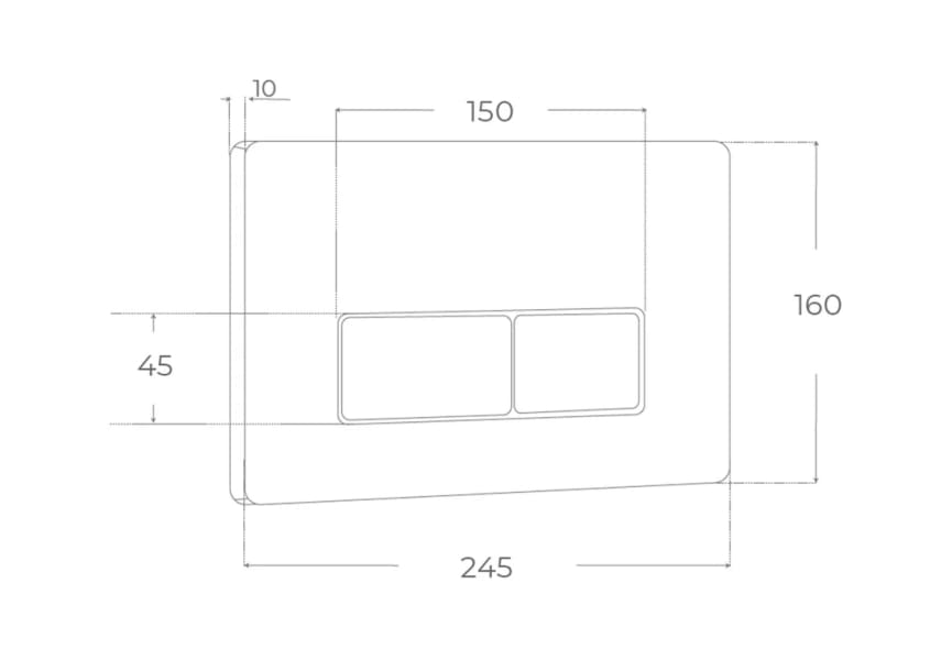Pack inodoro + cisterna empotrada + pulsador Elba Fossil Natura croquis 6