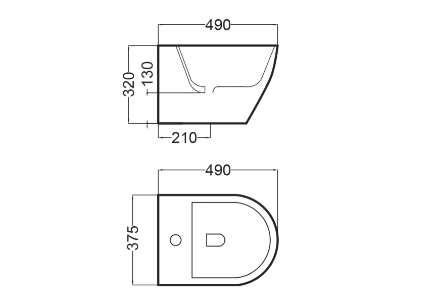 Pack inodoro suspendido + bidé suspendido Lisboa Bruntec croquis 8
