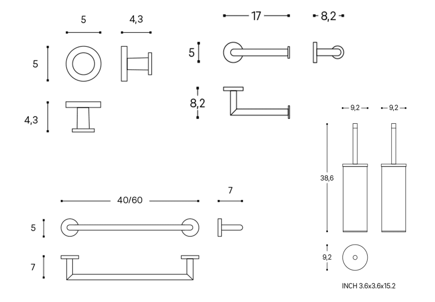 Conjunto de accesorios de baño Start Cosmic croquis 11