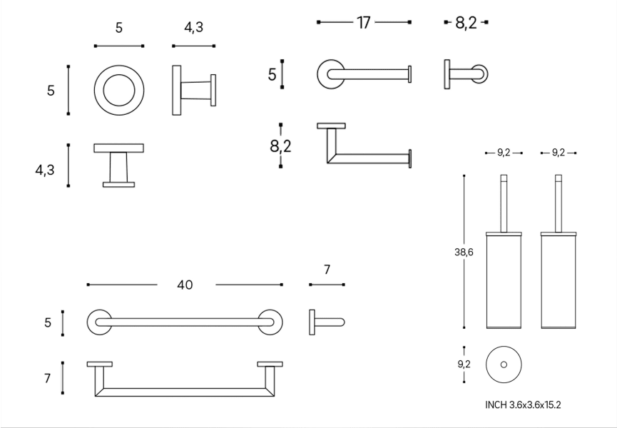 Conjunto de accesorios de baño Start Cosmic croquis 12
