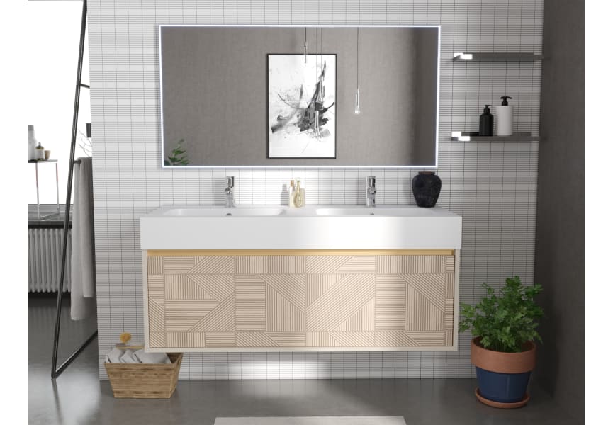 Conjunto mueble de baño con lavabo de Bruntec Timor 100 cm