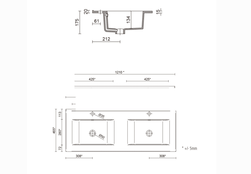 Conjunto mueble de baño Attila Salgar croquis 15