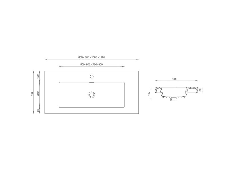 Conjunto mueble de baño Marsala Grupo Seys croquis 4