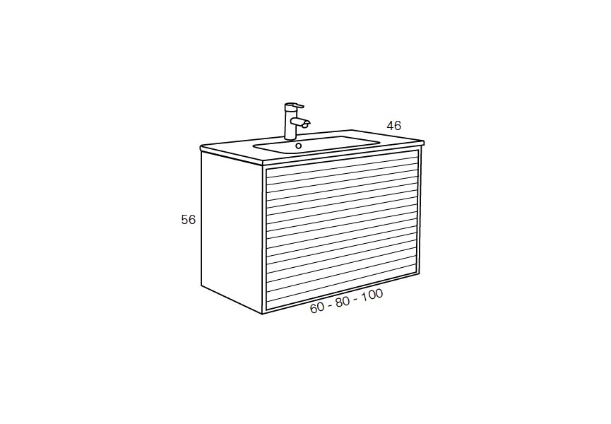 Conjunto mueble de baño Zenit Sanchis croquis 3