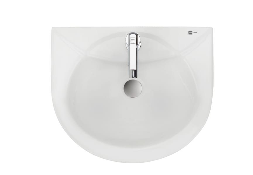Lavabo con pedestal Strohm Teka Inca de cer mica blanco brillo 53