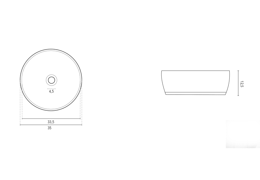 Lavabo sobre encimera Nysa Royo croquis 3