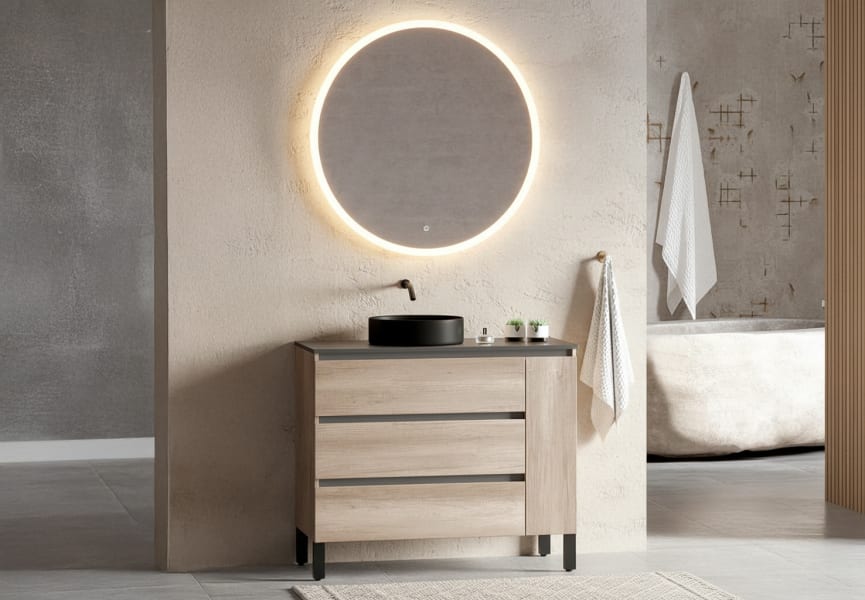 Mueble de baño con encimera de madera Kloe Campoaras principal 0