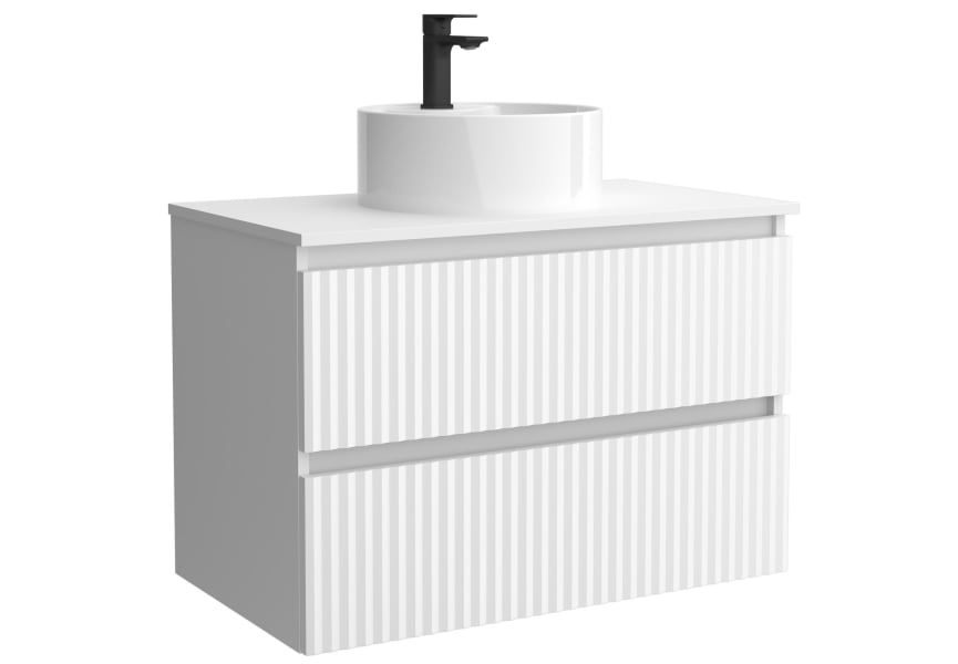 Conjunto mueble de baño Kira Salgar con lavabo sobre encimera detalle 9