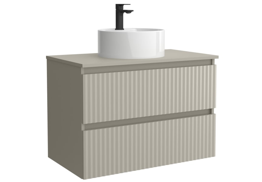 Conjunto mueble de baño Kira Salgar con lavabo sobre encimera detalle 7