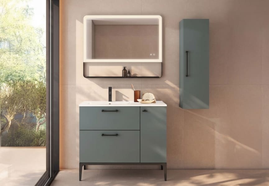 Conjunto mueble de baño con banquillo con lavabo Flat Verso VisoBath principal 3