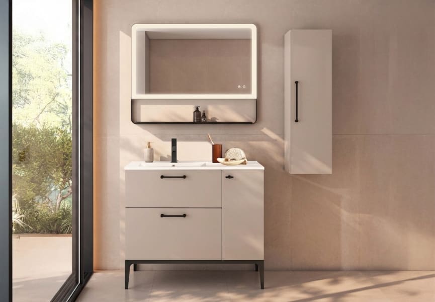 Conjunto mueble de baño con banquillo con lavabo Flat Verso VisoBath principal 6