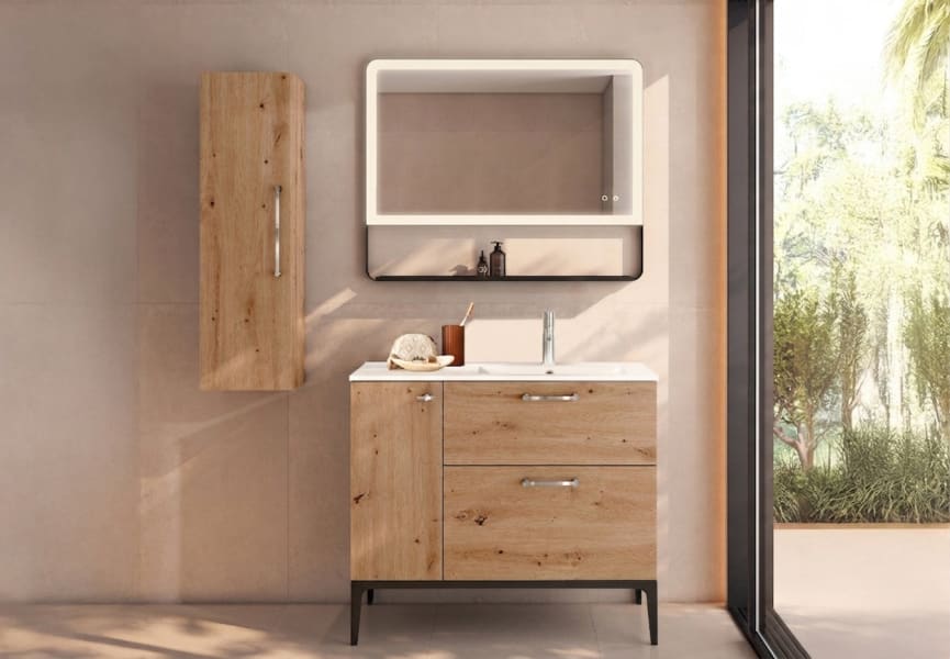Conjunto mueble de baño con banquillo con lavabo Flat Verso VisoBath principal 1
