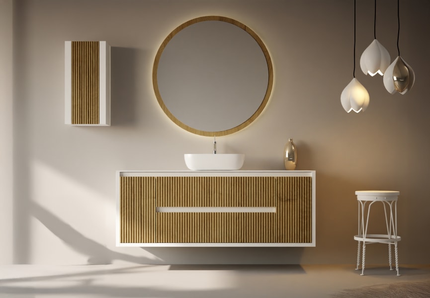 Mueble de baño con encimera de madera maciza Alpes 13 Bruntec principal 2