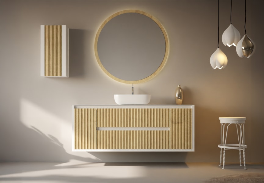 Mueble de baño con encimera de madera maciza Alpes 13 Bruntec principal 3