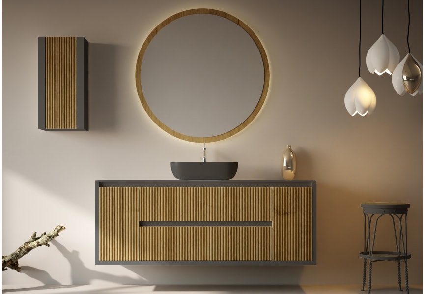 Mueble de baño con encimera de madera maciza Alpes 13 Bruntec principal 0