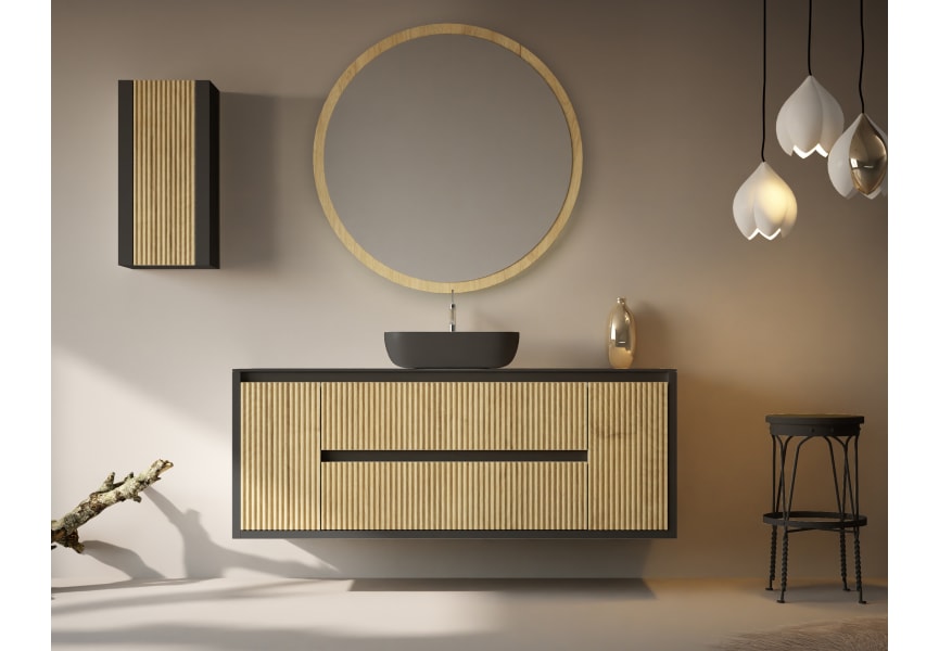 Mueble de baño con encimera de madera maciza Alpes 13 Bruntec principal 1