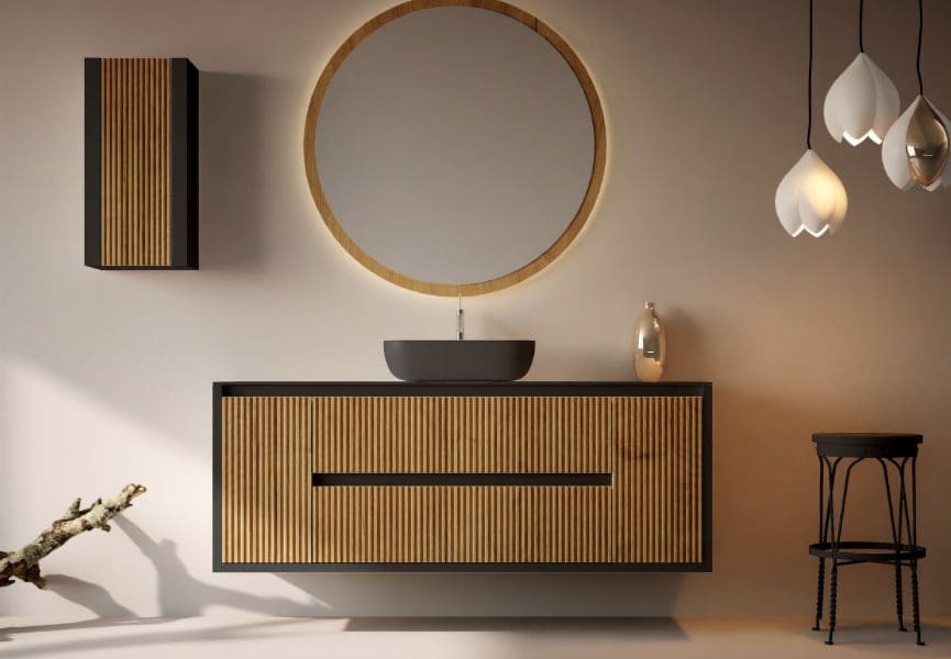 Mueble de baño con encimera de madera maciza Alpes 13 Bruntec principal 0
