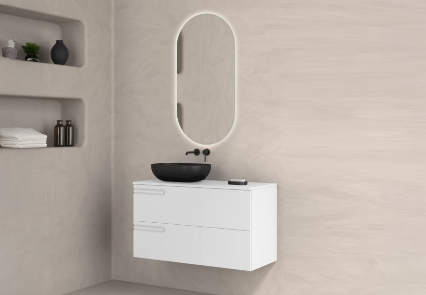 Mueble de baño con encimera de madera Econic Royo principal 1