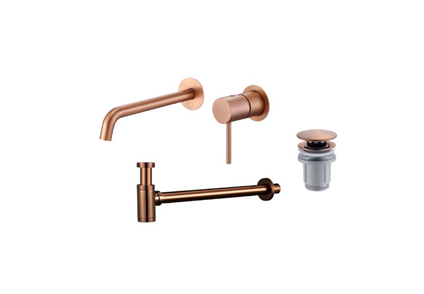 Pack Grifo de lavabo empotrado Monza + Válvula click-clack + Sifón visto redondo de Imex principal 4
