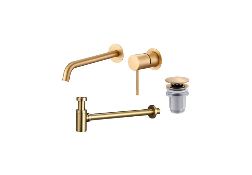 Pack Grifo de lavabo empotrado Monza + Válvula click-clack + Sifón visto redondo de Imex principal 2