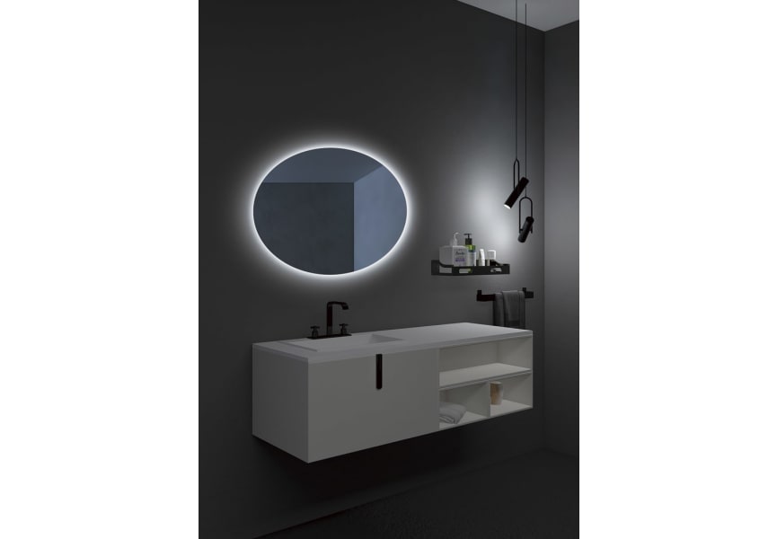 Espejo de baño con luz LED Oval Ledimex ambiente 4