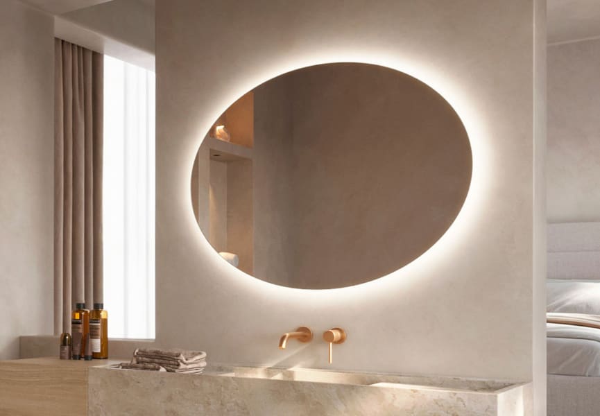 Espejo de baño con luz LED Oval Ledimex principal 1