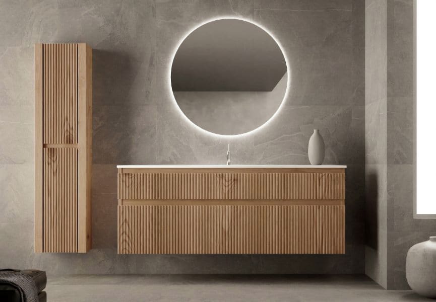 Conjunto de mueble de baño de madera maciza palilleria Alpes 2 Bruntec principal 0