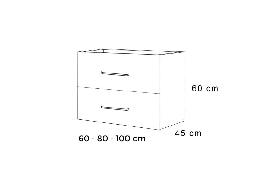 Conjunto completo de mueble de baño Atlas Bruntec croquis 10