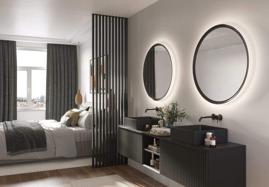 Espejo de baño con luz LED Torino Ledimex ambiente 11