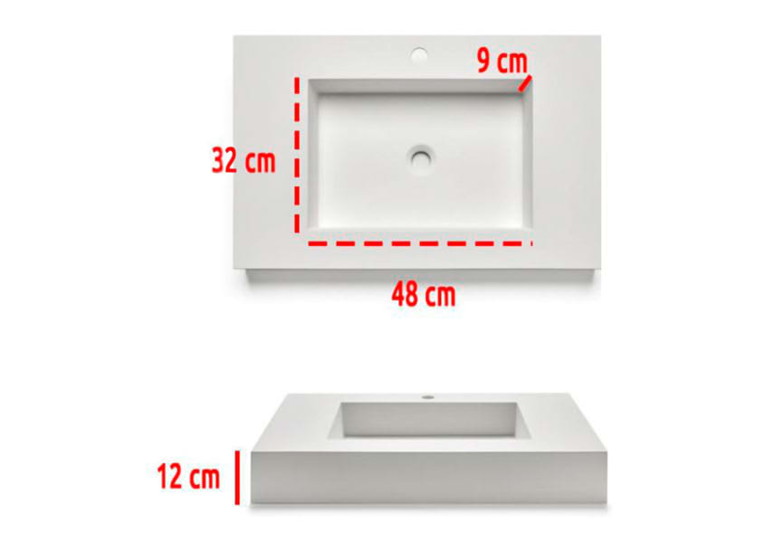 Lavabo sobre encimera Padova Bruntec croquis 1