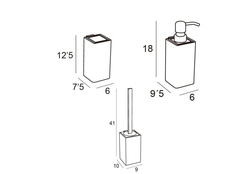 Conjunto de accesorios de baño Natura 1900 Manillons Torrent croquis 4