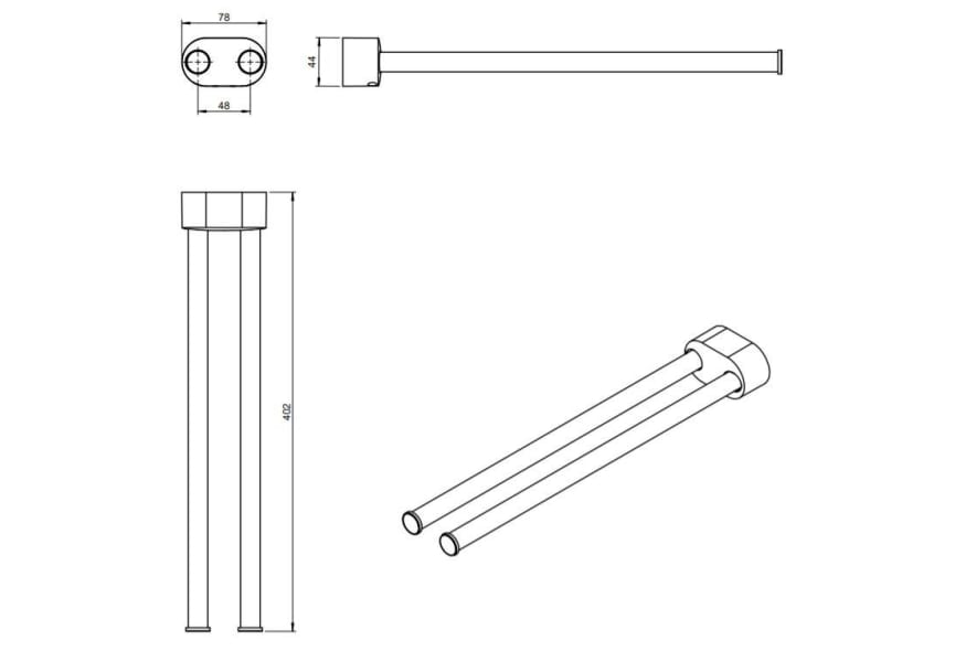 Toallero de baño Architect S+ Cosmic croquis 11