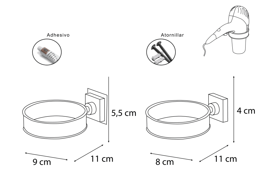 Soporte de secador 501 Bruntec croquis 1