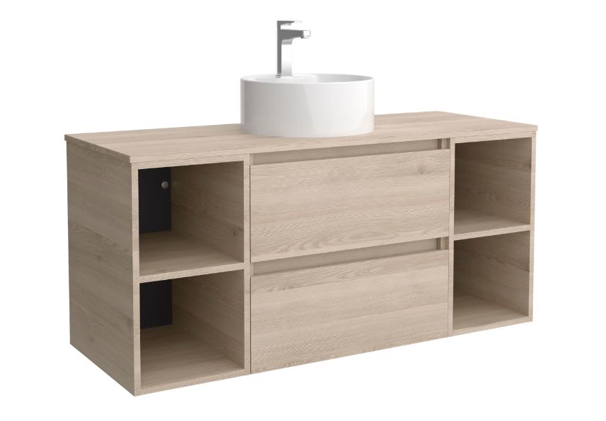 Conjunto mueble de baño con lavabo sobre encimera Bequia Salgar detalle 8