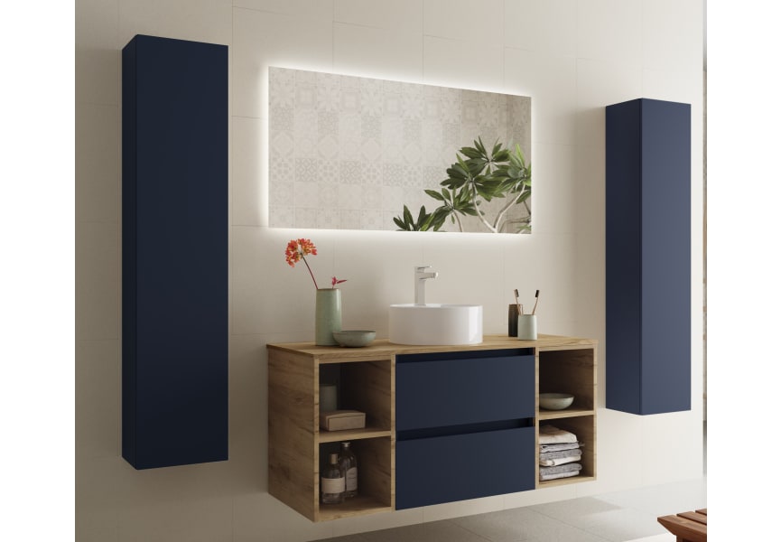 Conjunto mueble de baño con lavabo sobre encimera Bequia Salgar principal 3